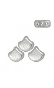 Ginko Leaf Beads 7.5x7.5mm Matte metallic silver